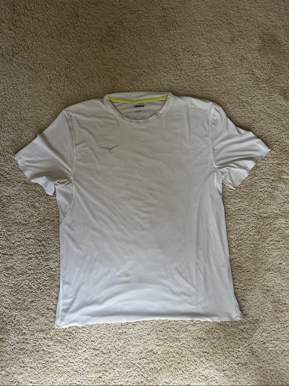 Hoka White Short Sleeve Athletic Tee